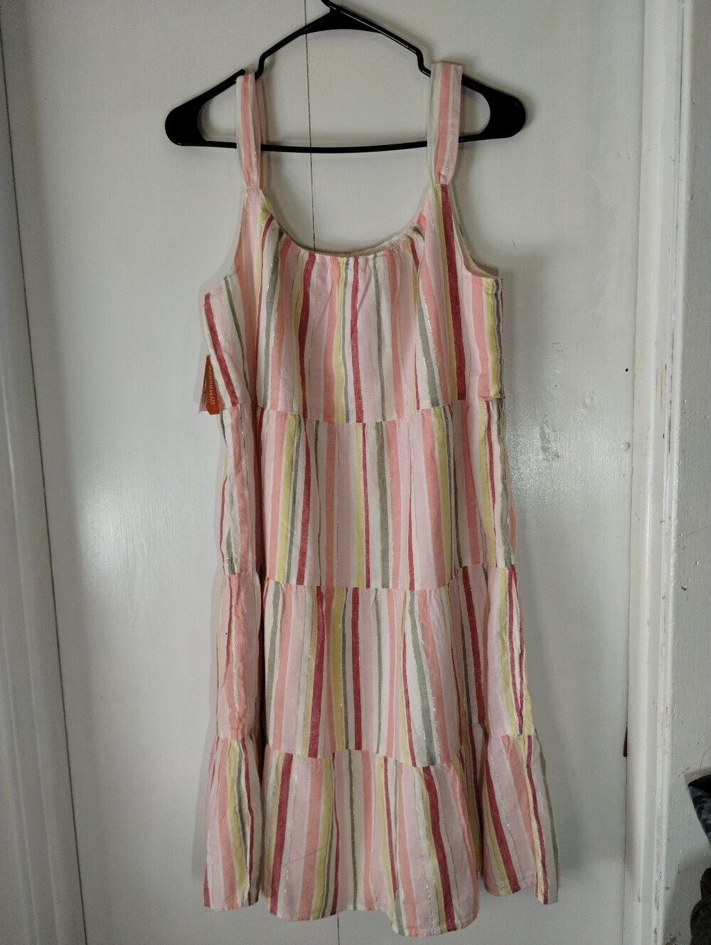 Gymboree Pink Multicolor Striped Tiered Sundress - Picture 2 of 8